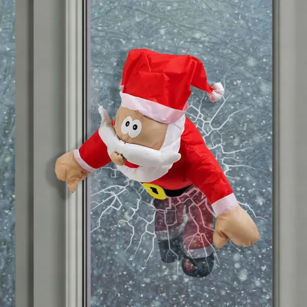 Crashing Santa Window Decoration
