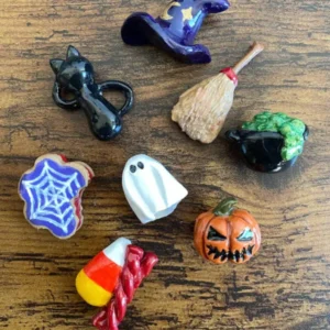 Handmade Ceramic Clock with Interchangeable Charms